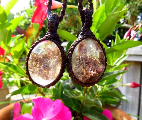 Garden Quartz Macrame Necklace Set, Gift Ideas For The Gardener, For The Nature Lover, Jewelry Set, Layering Necklace, Macrame Jewelry Garden Quartz Macrame Necklace Set, Gift Ideas For The Gardener, For The Nature Lover, Jewelry Set, Layering Necklace, Macrame Jewelry