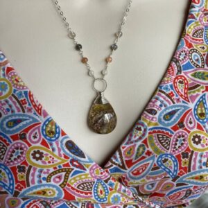 Lodolite Garden Quartz Sterling Silver Necklace - Handmade OOAK