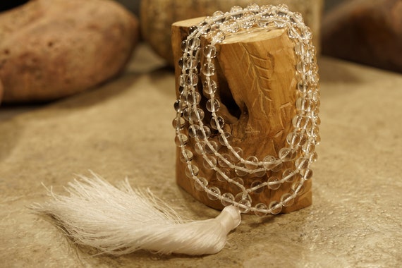 Quartz Mala • Spathik Mala • Clear Quartz Japa Mala • Quartz Aaa • 5mm • 6mm • 8mm • Amplifier Mala • Mala For Intentions • 3810b