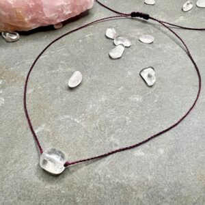 Matte Quartz Necklace Choker Adjustable Length