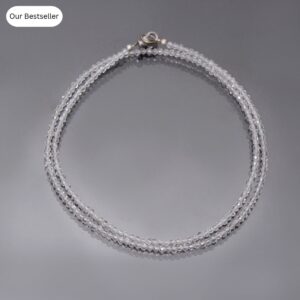 Natural Crystal Quartz Bead Necklace, 2mm Crystal Quartz Micro Faceted Round Beads Necklace, Clear Quartz Tiny Beads Necklace Jewelry Natural Crystal Quartz Bead Necklace, 2mm Crystal Quartz Micro Faceted Round Beads Necklace, Clear Quartz Tiny Beads Necklace Jewelry