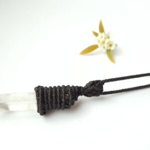 Natural Quartz Crystal Point Necklace: Micro Macrame Chakra Jewelry