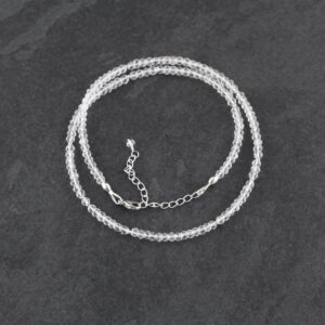 Natural Rock Crystal Necklace, Clear Quartz Choker, Sterling Silver, Gold Or Rose Gold Filled