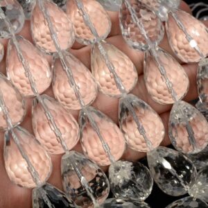 18X13mm White Rock Crystal Quartz Gemstone Grade AAA Faceted Teardrop Beads 15.5 inch Full Strand BULK LOT 1,2,6,12 and 50 (90187609-701 A) 18X13mm White Rock Crystal Quartz Gemstone Grade AAA Faceted Teardrop Beads 15.5 inch Full Strand BULK LOT 1,2,6,12 and 50 (90187609-701 A)