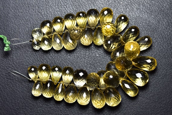 344 Cts Big Beer Quartz Teardrop Beads - 7 Inches - Natural Finest Faceted Beer Quartz Teardrop Briolettes - Size Is 8x11 - 10x20mm #2825 344 Cts Big Beer Quartz Teardrop Beads - 7 Inches - Natural Finest Faceted Beer Quartz Teardrop Briolettes - Size Is 8x11 - 10x20mm #2825