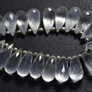 4 Pcs - Beautiful Natural Faceted Super Quality Ice Quartz Side Drilled Tear Drops Briolettes - Size is 7x15 mm #1882 4 Pcs - Beautiful Natural Faceted Super Quality Ice Quartz Side Drilled Tear Drops Briolettes - Size is 7x15 mm #1882