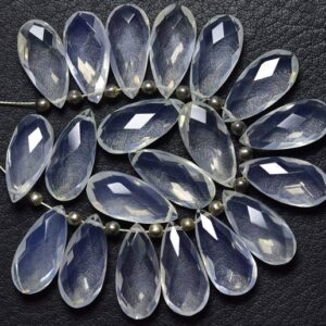 5 Pcs - Beautiful Natural Faceted Ice Quartz Side Drilled Pear Briolettes - High Quality - Size is 7x15 mm #1864 5 Pcs - Beautiful Natural Faceted Ice Quartz Side Drilled Pear Briolettes - High Quality - Size is 7x15 mm #1864