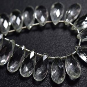 6 Pcs - Beautiful Natural Faceted Rock Crystal Side Drilled Pear Briolettes - High Quality - Size is 7x15 mm #1866 6 Pcs - Beautiful Natural Faceted Rock Crystal Side Drilled Pear Briolettes - High Quality - Size is 7x15 mm #1866