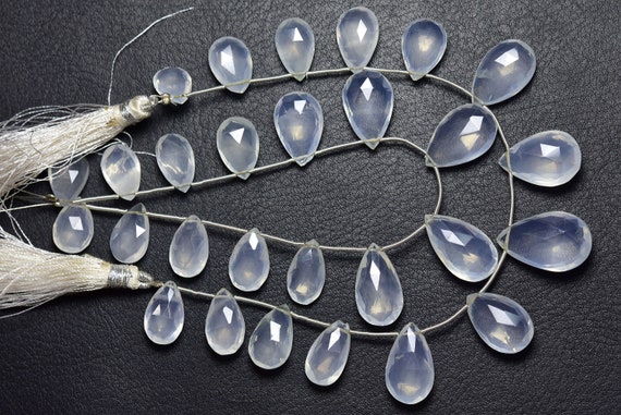 8 Inches - Super Quality Natural Big Faceted Ice Quartz Pear Briolettes - Size Is 9x13-13x20 Mm #1854 8 Inches - Super Quality Natural Big Faceted Ice Quartz Pear Briolettes - Size Is 9x13-13x20 Mm #1854