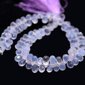 Aaa+ Lavender Gemstone 6x4mm-7x5mm Faceted Teardrop Briolette Beads , 8" Strand , Natural Scorolite Lavender Quartz Precious Gemstone Beads Aaa+ Lavender Gemstone 6x4mm-7x5mm Faceted Teardrop Briolette Beads , 8" Strand , Natural Scorolite Lavender Quartz Precious Gemstone Beads