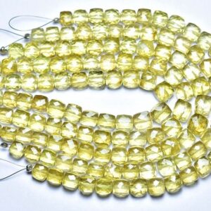 Beer Quartz Cube Beads - 7.5 inches - Natural Beautiful Faceted Beer Quartz Cube Briolette - Size is 6 - 7.5 mm #2564 Beer Quartz Cube Beads - 7.5 inches - Natural Beautiful Faceted Beer Quartz Cube Briolette - Size is 6 - 7.5 mm #2564