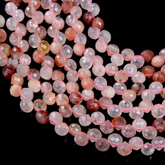 Natural Red Hematoid Quartz Gemstone Grade Aa Micro Faceted Briolette 6mm Loose Beads Bulk Lot 1,2,6,12 And 50 (p8)