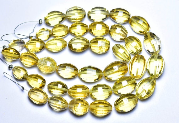 Super Quality Beer Quartz Oval Beads - 7 Inches - Natural Beautiful Beer Quartz Faceted Oval Briolette - Size Is 8x11 - 10x15 Mm #2567
