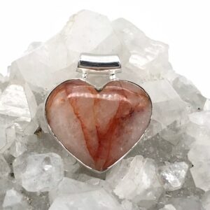Abstract Hematoid Quartz Heart Pendant