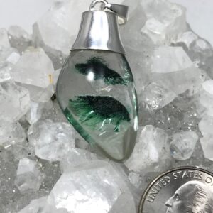 Abstract Lodolite Quartz Crystal Pendant