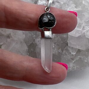 Ammonite And Quartz Crystal Pendant