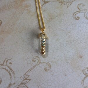 Chakra Necklace Gold • Chakra Pendant • Quartz Crystal 7 Stone Chakra • Chakra Stones • Healing Crystal Chakra Jewelry • Holiday Gift
