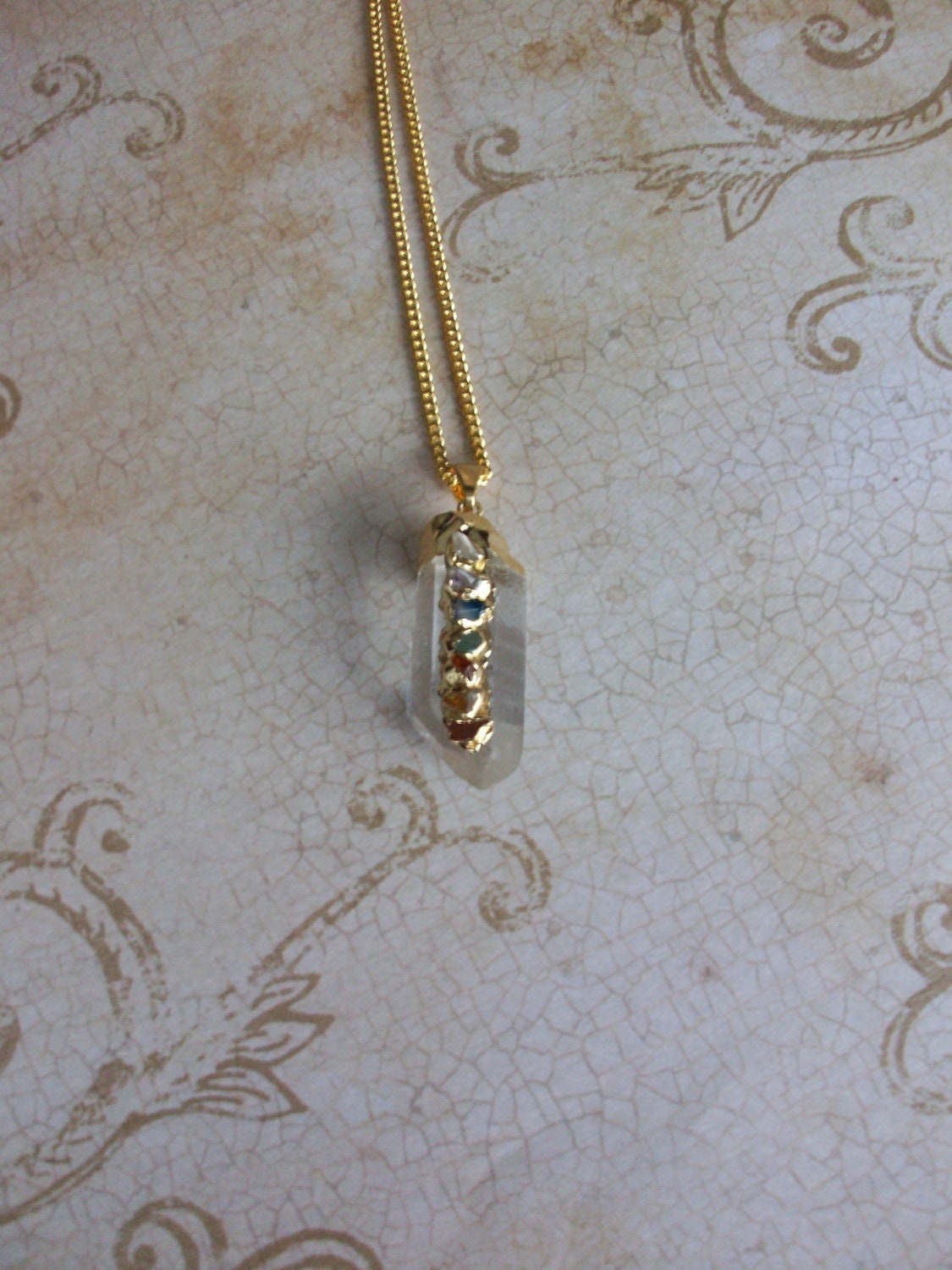 Chakra Necklace Gold • Chakra Pendant • Quartz Crystal 7 Stone Chakra • Chakra Stones • Healing Crystal Chakra Jewelry • Holiday Gift Chakra Necklace Gold • Chakra Pendant • Quartz Crystal 7 Stone Chakra • Chakra Stones • Healing Crystal Chakra Jewelry • Holiday Gift