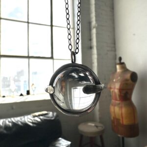 Clear Quartz Crystal Ball Pendant, Sterling Silver Necklace, Healing Stone Jewelry, daniellerosebean, celestial jewellery