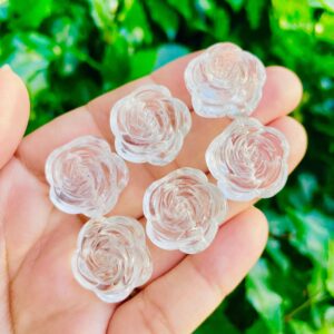 Clear Quartz Crystal Rose: Carved Gemstone Pendant (20-25 Mm)