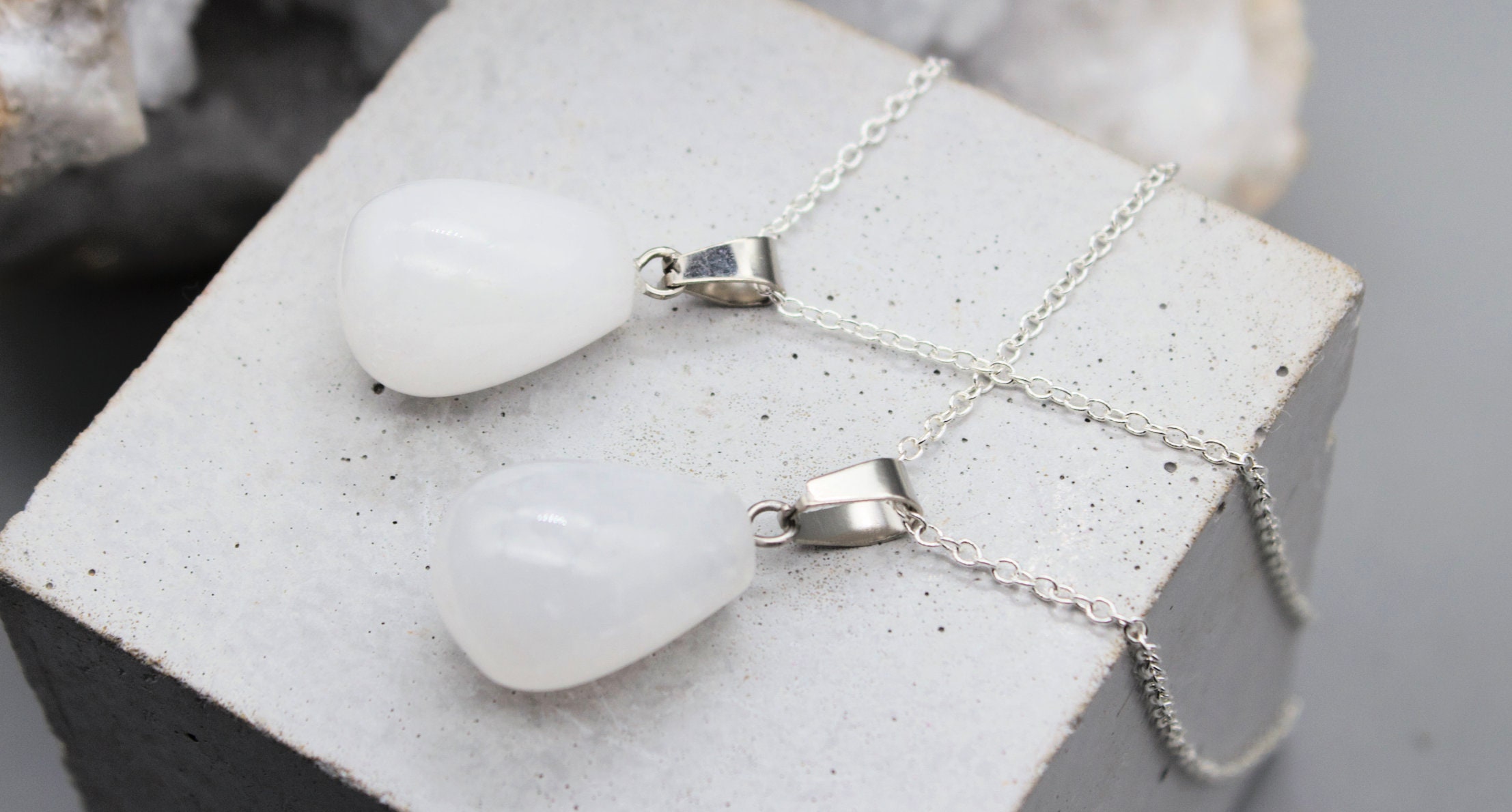 Clear Quartz Pendant Necklace: Sterling Silver Chain, Crystal Healing
