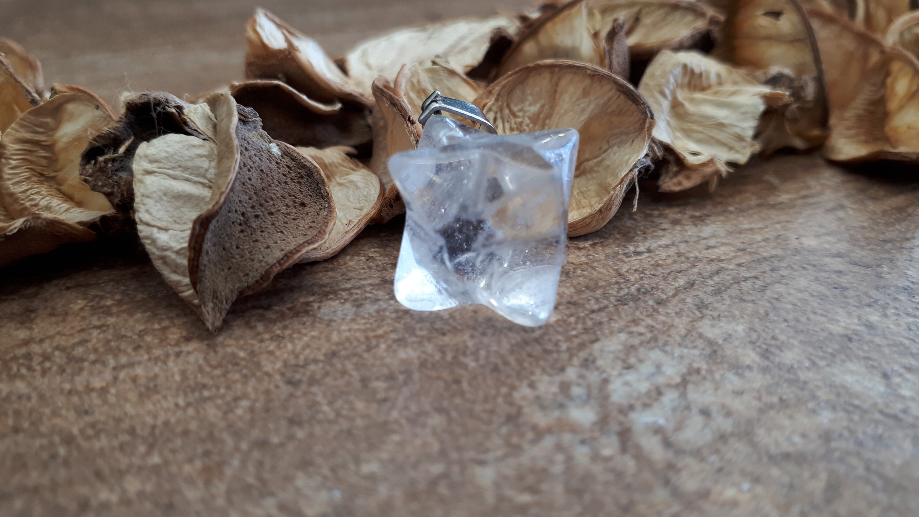 Clear Quartz Star - Merkava Quartz Crystal - Merkava Quartz Pendant Necklace, Quartz Gemstone - Reiki Healing Stone - Healing Quartz Crystal