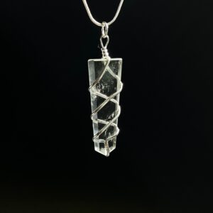 Clear Quartz Wire Wrapped Pendant Necklace