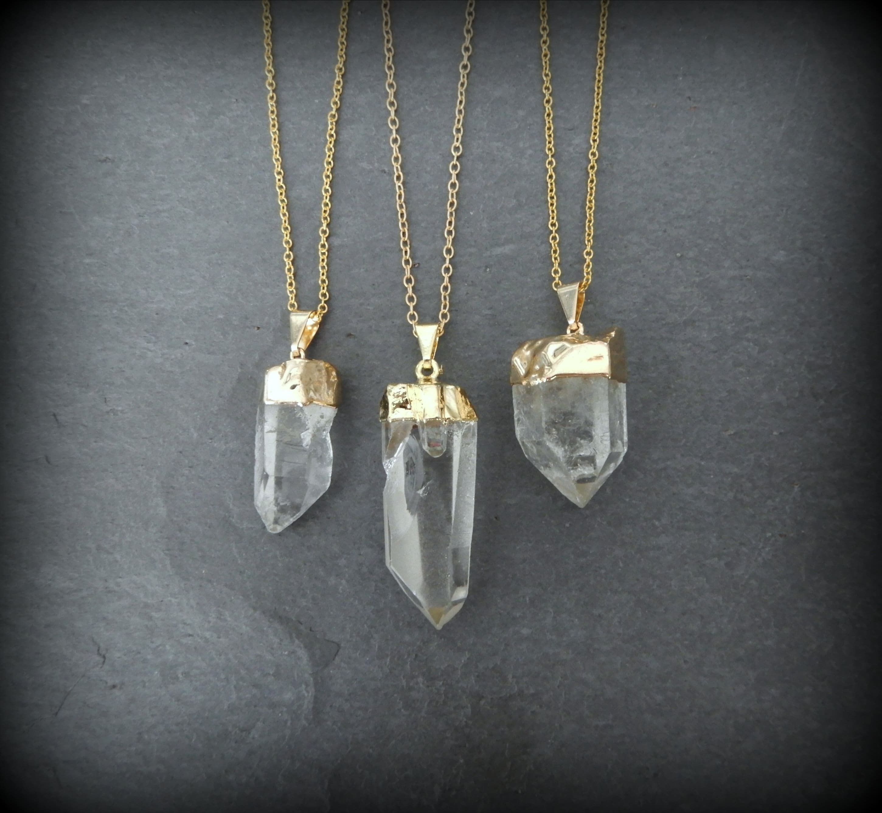 Quartz Crystal Necklace Gold • Genuine Natural Quartz Crystal Point Pendant • Natural Raw Quartz Point • Layering Necklace • Affordable Gift Quartz Crystal Necklace Gold • Genuine Natural Quartz Crystal Point Pendant • Natural Raw Quartz Point • Layering Necklace • Affordable Gift