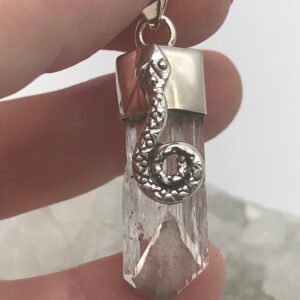 Quartz Crystal Snake Pendant