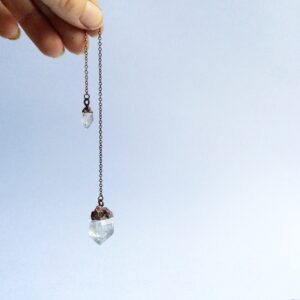 Raw crystal pendulum | Electroformed crystal pendulum | Raw crystal | Rough quartz crystal pendant | Raw gemstone jewelry