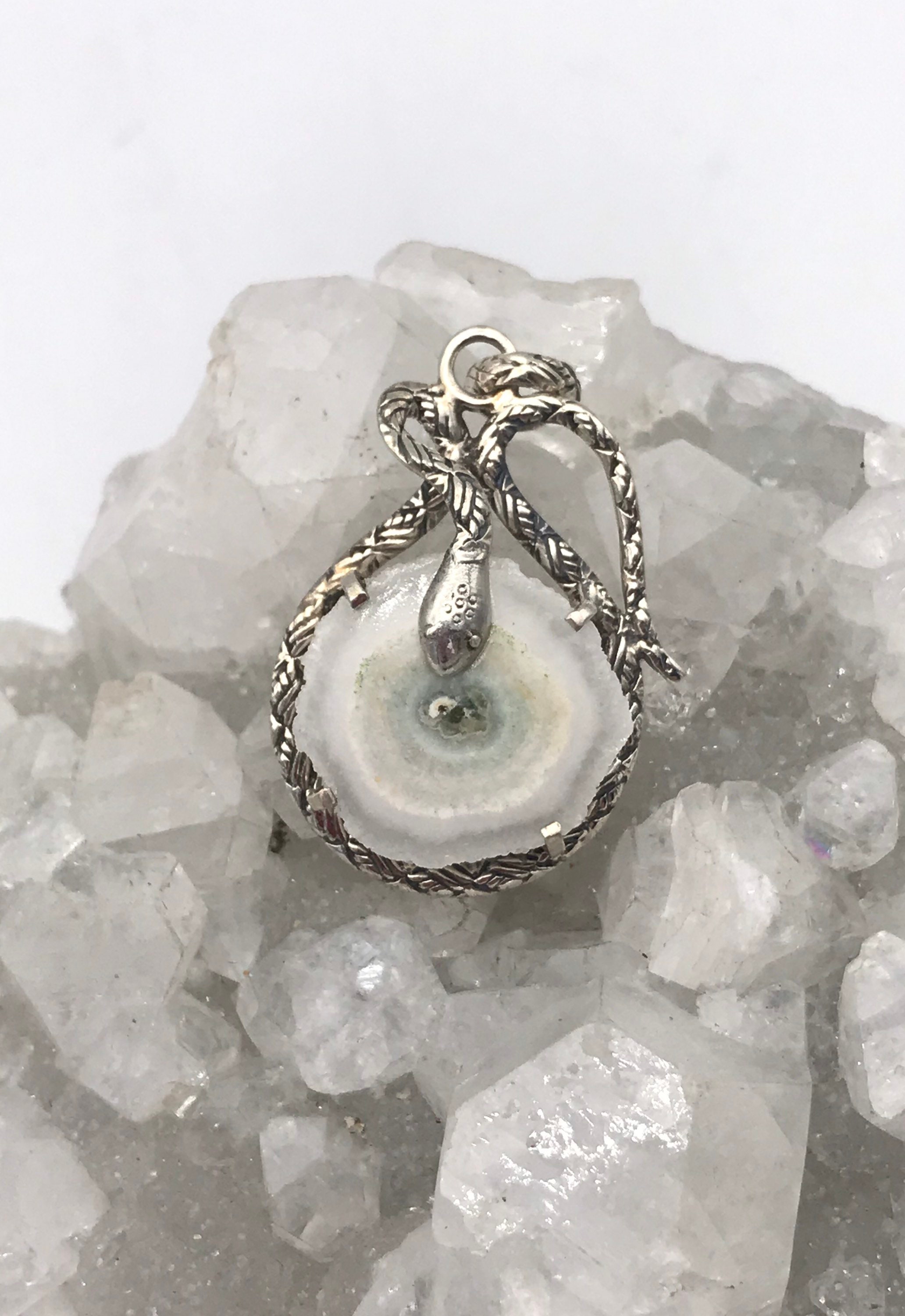Solar Quartz Snake Pendant