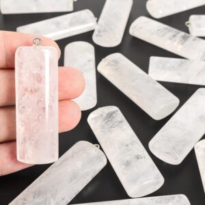 White Crystal Quartz Cylinder Column Pendant Grade Aaa Natural One Of A Kind Gemstone