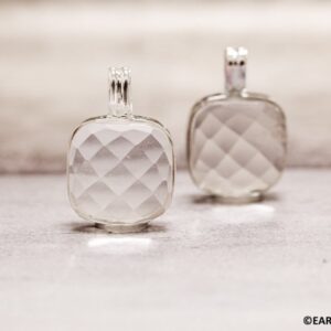 XL/ Rock Crystal 22x22mm Square Bezel Pendant 925 Sterling Silver Clear Quartz Priced per piece