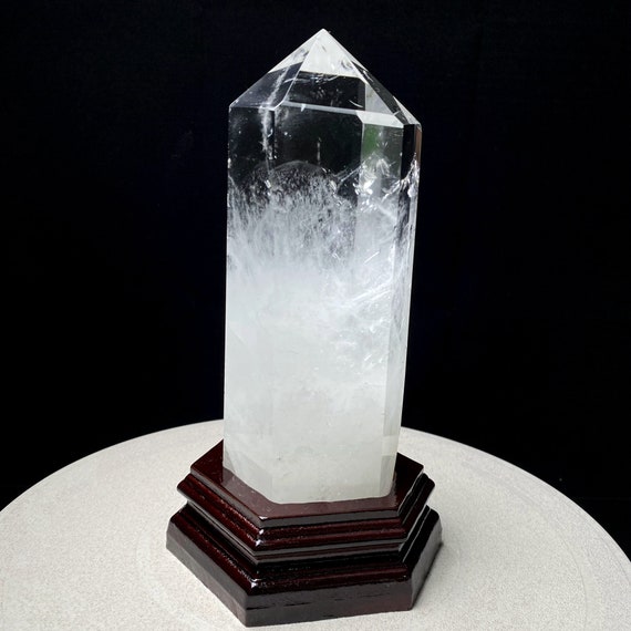 8.07"big Natural Clear Quartz Crystal Point,rare Tibetan Rough Large Quartz Point,white Phantom Tower,ghost Obelisk,polished Tower