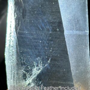 Clear Blue Angel's Feather Included Brazil Lemurian Seeds Quartz Muzo Blue Needles Crystal Point /akashic Striation/healing/meditation-294 G