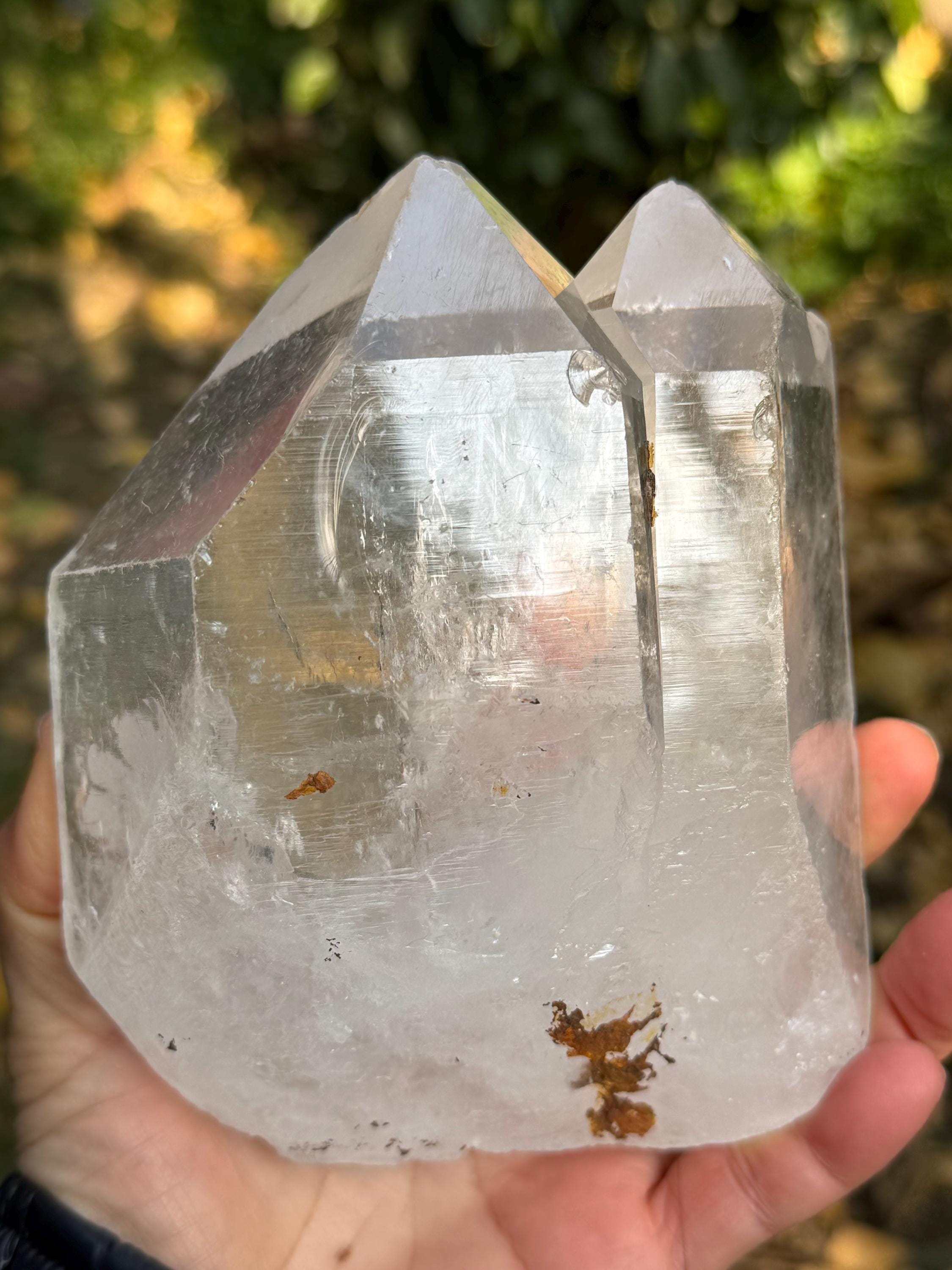 Clear Twins Himalayan Record-keeper Quartz Rainbow Crystal/generator/collection/meditation/reiki/chakra/zen-1125 G