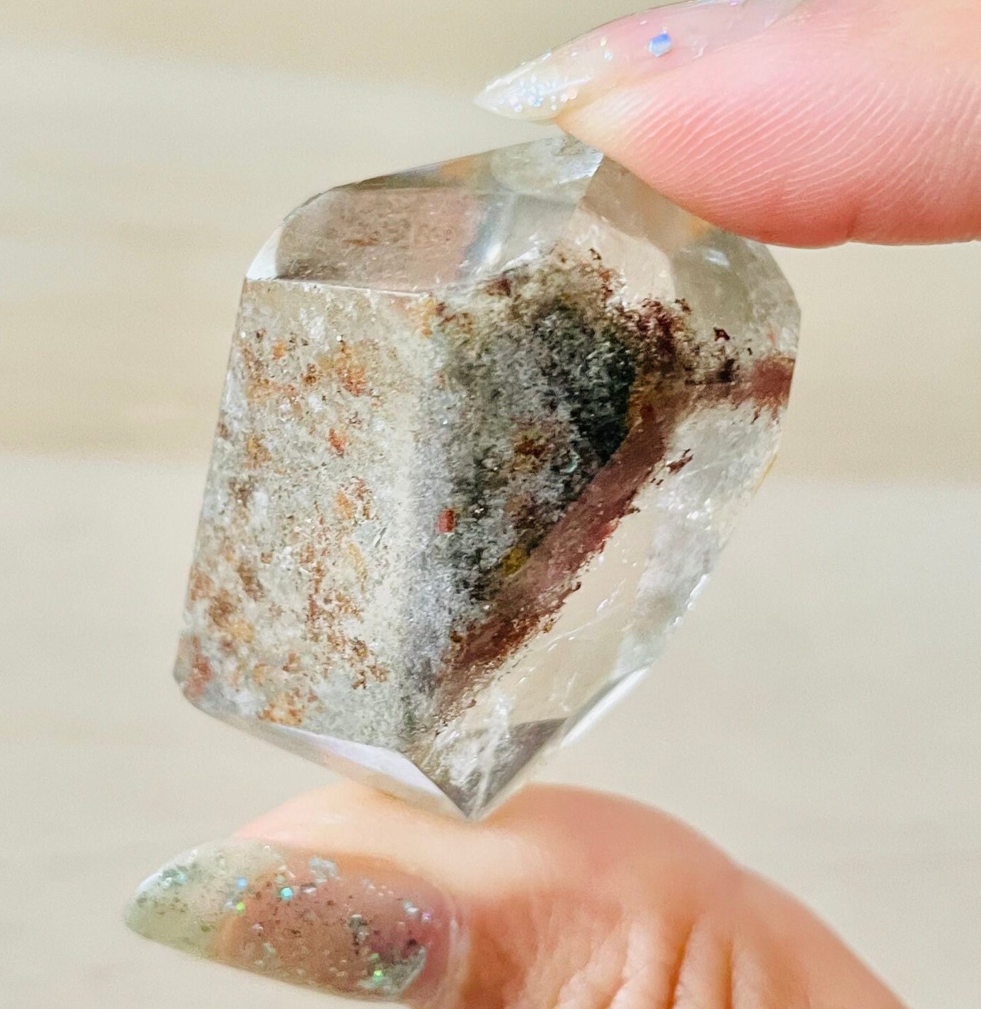 Garden Quartz Point (30g) Polished Crystal Quartz Double Terminated Natural Gemstone - Garden Quartz Stone Mineral Specimen