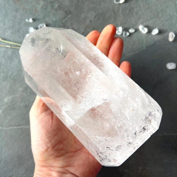 Large Chlorite Quartz Tower, Rainbow Inclusions, 1160 Grams