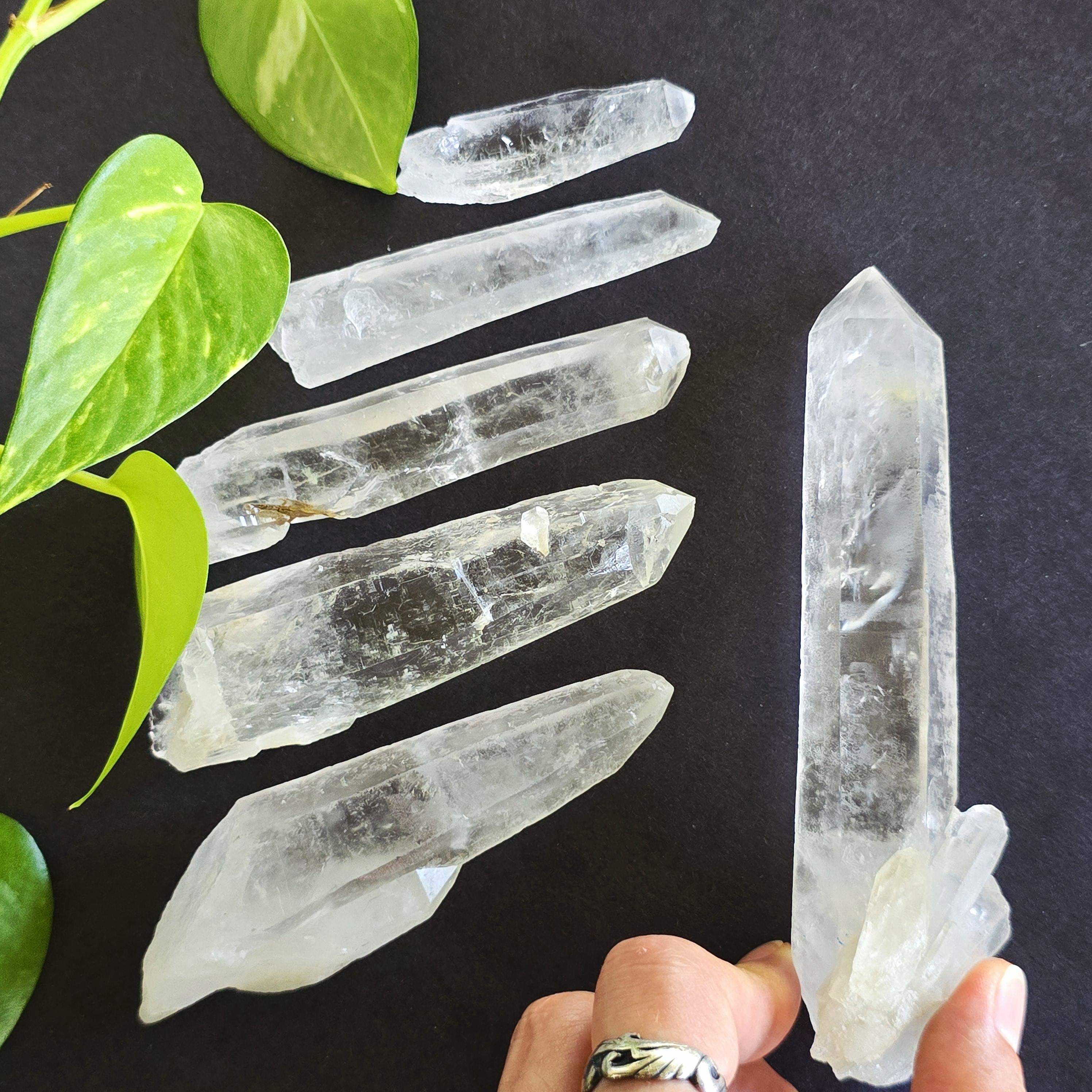 Lemurian Clear Quartz Crystal Points, Raw Natural Crystals From Brazil