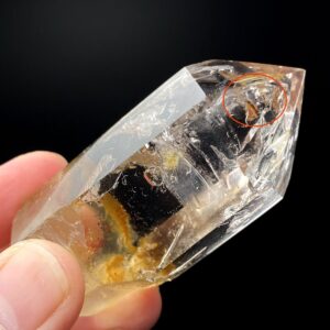 Natural Clear Quartz Crystal Tower/rare Tibetan Polished White Enhydro Quartz/moving Double Bubbles/stunning Clear Crystal Point