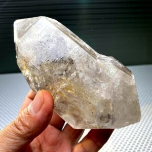 Natural White Quartz Crystal Point,rare Tibetan Rough Black Ghost Quartz Points/double Terminated/unpolished Raw Crystal Gift