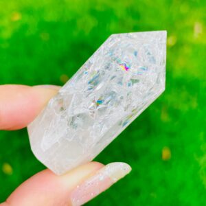 Rainbow Crackle Clear Quartz Crystal Point Tower (38-55 Mm)
