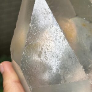 Rare Perfect Clear Record-keeper Quartz Crystal Point/generator Triangle Marks Energy Crystal/reiki/healing/meditation-1061 G