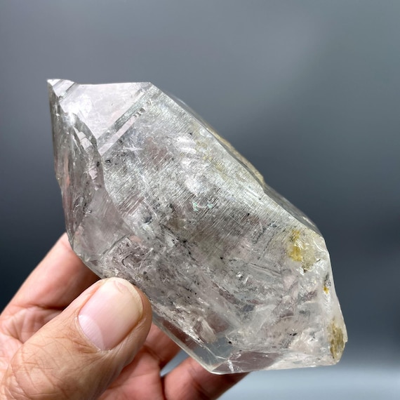 Raw Quartz Crystal Double Point: Enhydro Quartz With Moving Bubble