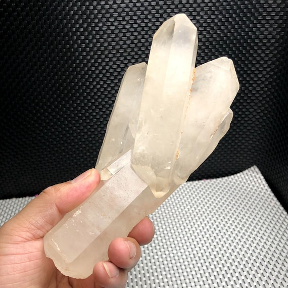 Raw Natural White Quartz Crystal Point Cluster Palmate/ Tibetan Crown Chakra Activation/tantric Twin & Child/unpolished Crystal