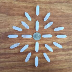 Small Quartz DT Crystal Wands 1.2", Bulk Lots of Double Terminated Points for Jewelry Making or Crystal Grids