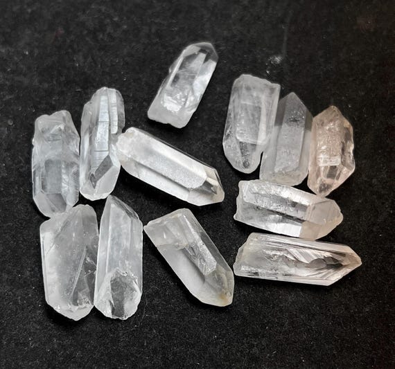 Unpolished Natural Clear Quartz Crystal Rough | Pencil Point Stone Lot 20-30mm