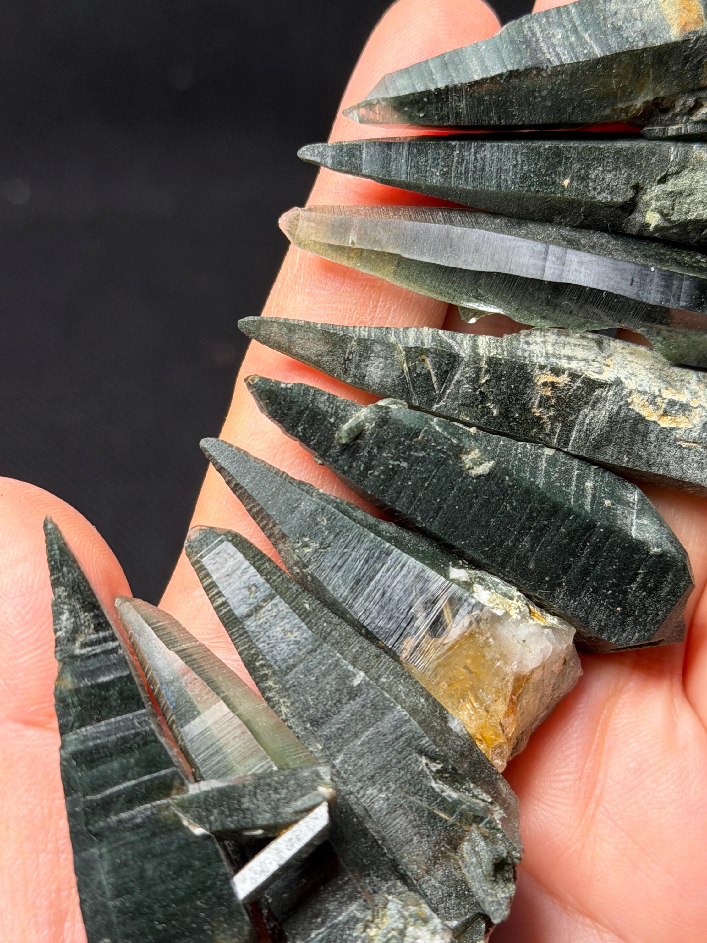 You Pick!rare Laser Green Phantom Chlorite Quartz Crystal Point For Jewelry Making,natural Energy Crystal Bead-undrilled,mediation,zen,reiki
