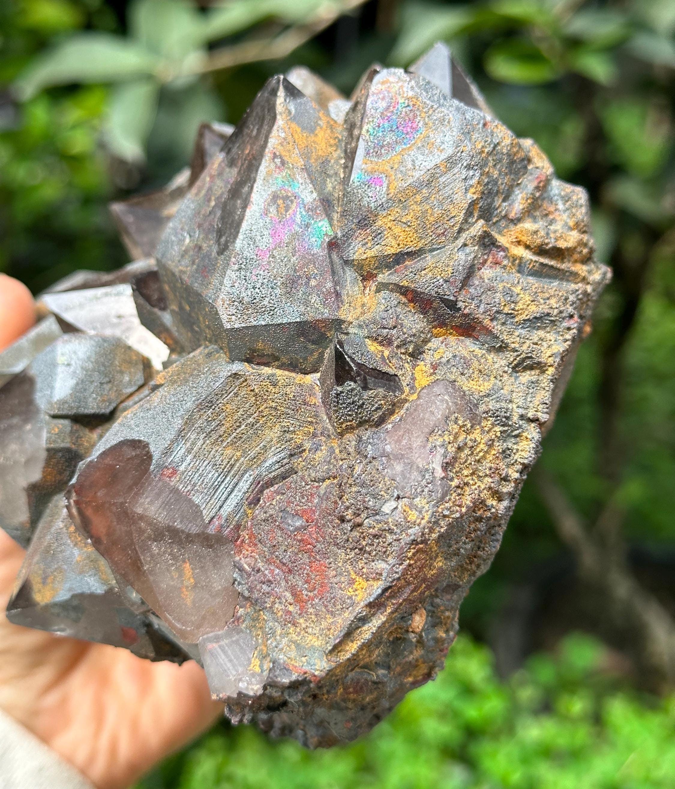 3.9 Lbs Rare Natural Silver Rainbow Aura Ancient-mined Quartz Crystal Cluster/colorful Abundance Crystals-1772 G 3.9 Lbs Rare Natural Silver Rainbow Aura Ancient-mined Quartz Crystal Cluster/colorful Abundance Crystals-1772 G