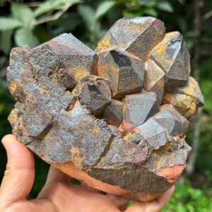 3 lbs Rare Natural Aura Silver Rainbow  Ancient-mined Quartz Crystal Cluster/Colorful Abundance Crystals-1348 g